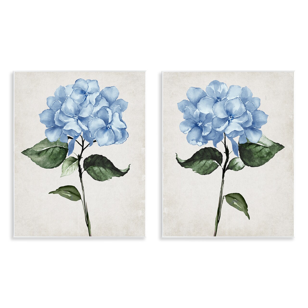 Stupell Industries Blue Hydrangea Stems 2pc Wall Plaque Set By Val Rhodes